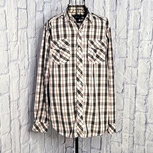 ADAM LEVINE Plaid Button Up Men's Western‎ Shirt Medium